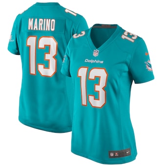 womens nike dan marino aqua miami dolphins game retired play